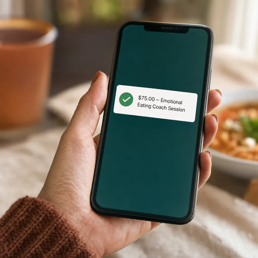 Your first paid session: payment received on the reader's phone